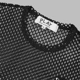 t-shirt mesh large black emblem AX-T352-051- BK COMME DES GARÇONS PLAY 