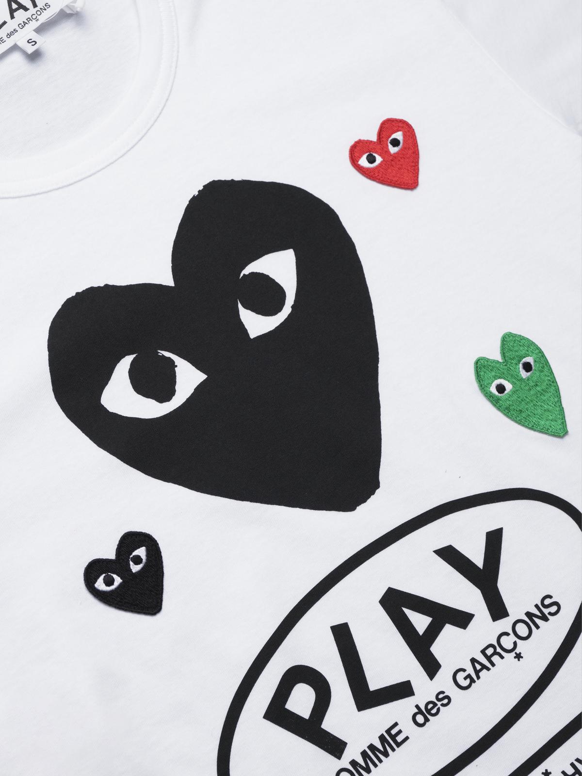 t-shirt red, black, green emblem knit AX-T282-051- WHT COMME DES GARÇONS PLAY 