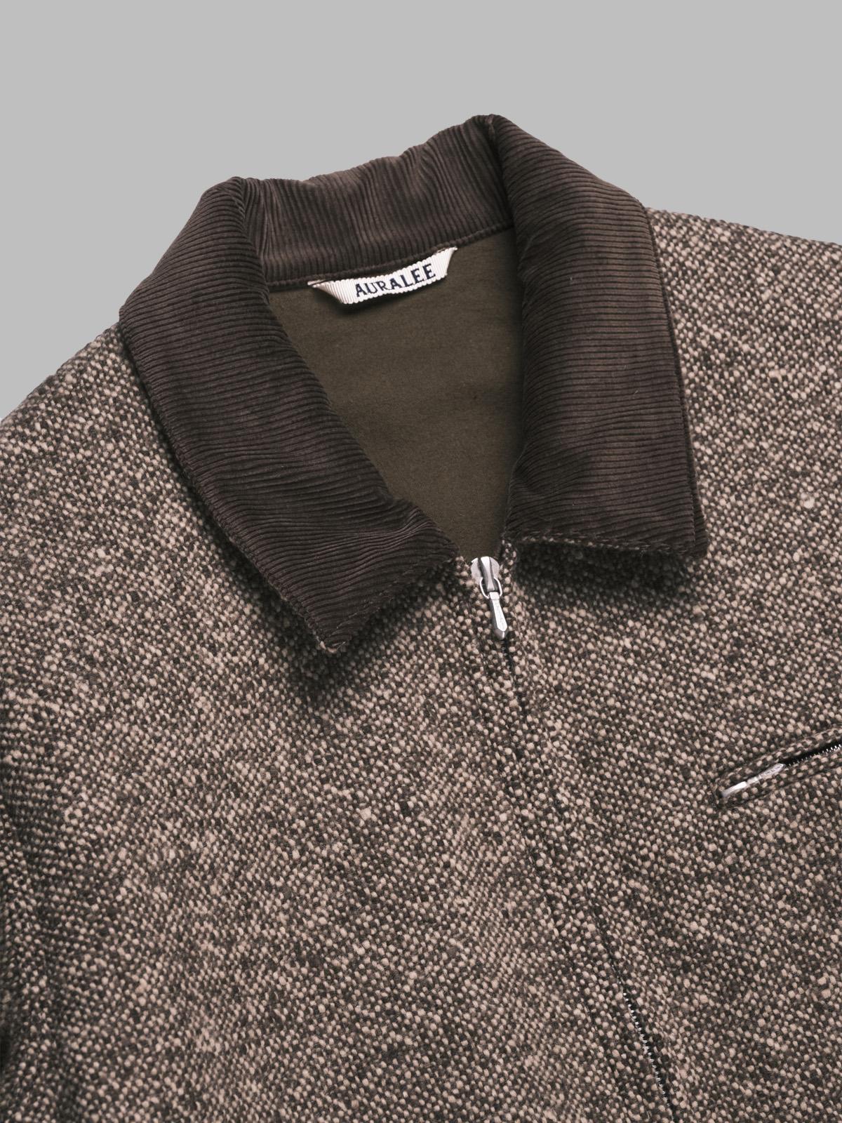 homespun tweed zip blouson A25AB01HT- BRW AURALEE 