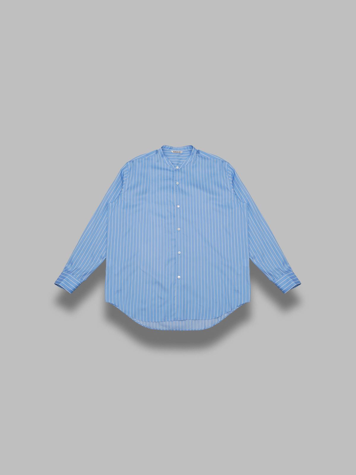 cotton silk stripe stand collar shirt A26SS02CS- SXBS AURALEE 