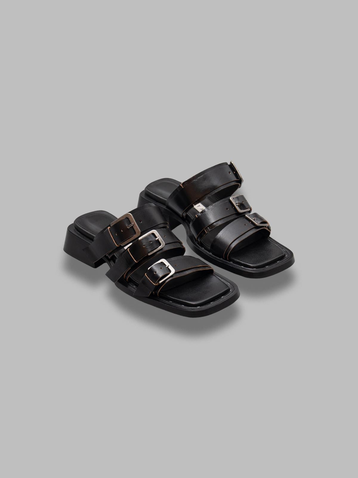 lordette black buckled sandals MI-5707- BK MIISTA 