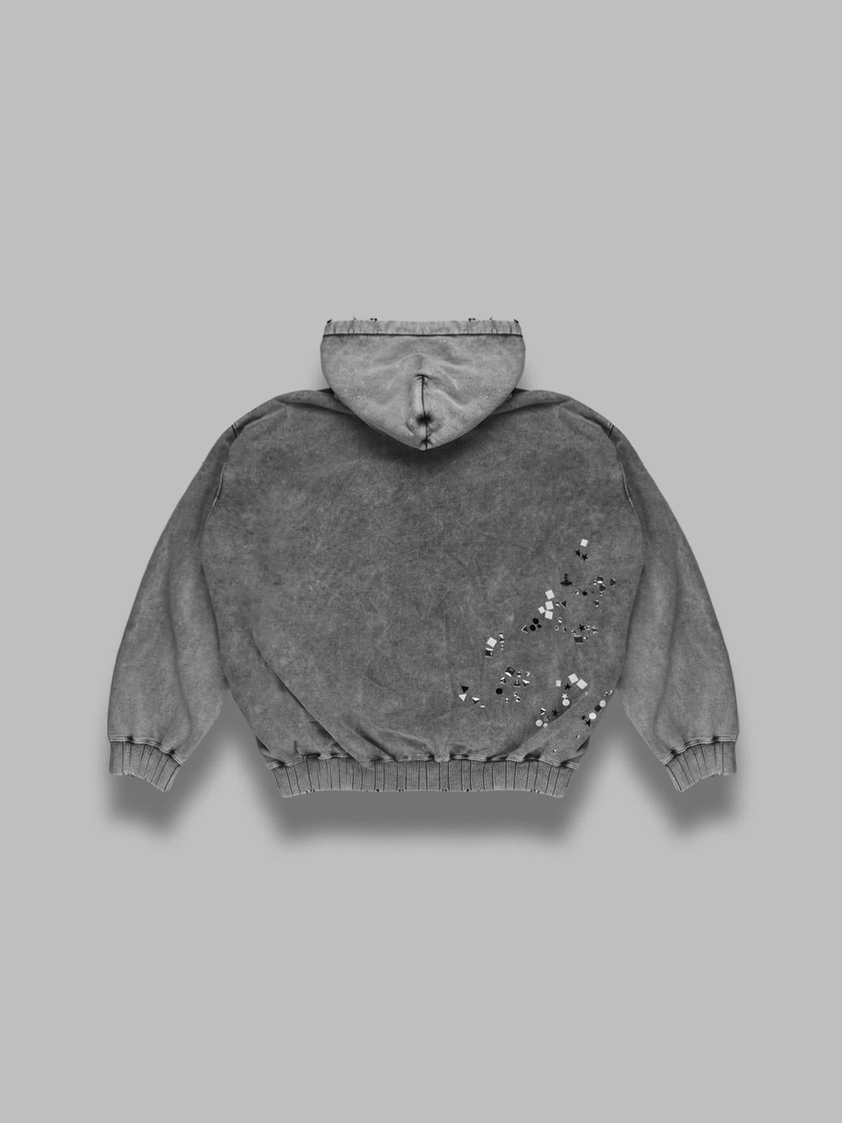 embellished bleached hoodie A15HD561- GRY MAISON MIHARA YASUHIRO 