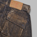 flocked denim cargo shorts VAQ11P013- BRW VAQUERA 