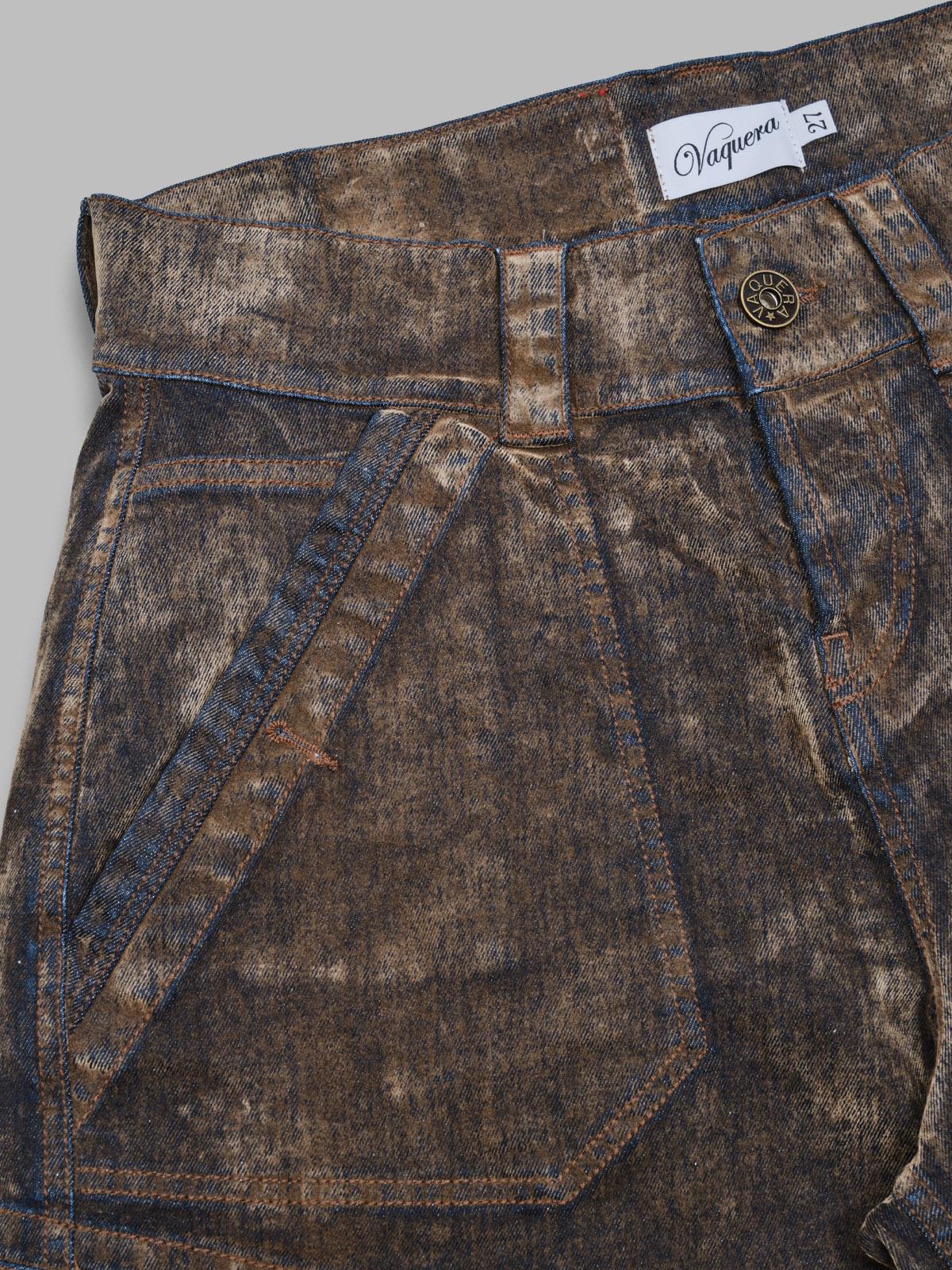 flocked denim cargo shorts VAQ11P013- BRW VAQUERA 