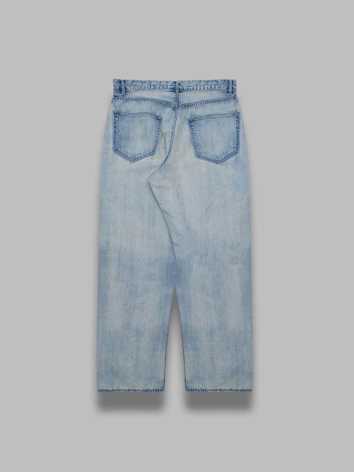 faded selvedge light denim wide pants A26SP03DE- LI AURALEE 