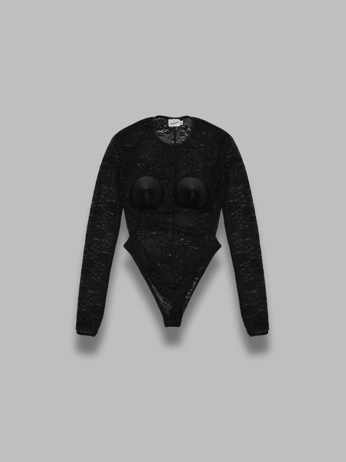 lace bullet bra bodysuit VAQ11U002- BK VAQUERA 