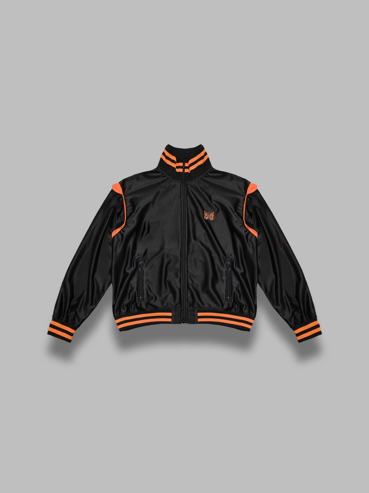 track jacket - tricot sateen SX217- BLACK NEEDLES 