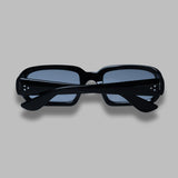 mektoub sunglasses - black acetate, rif blue lens - made in japan PT-6202- BK PORT TANGER 