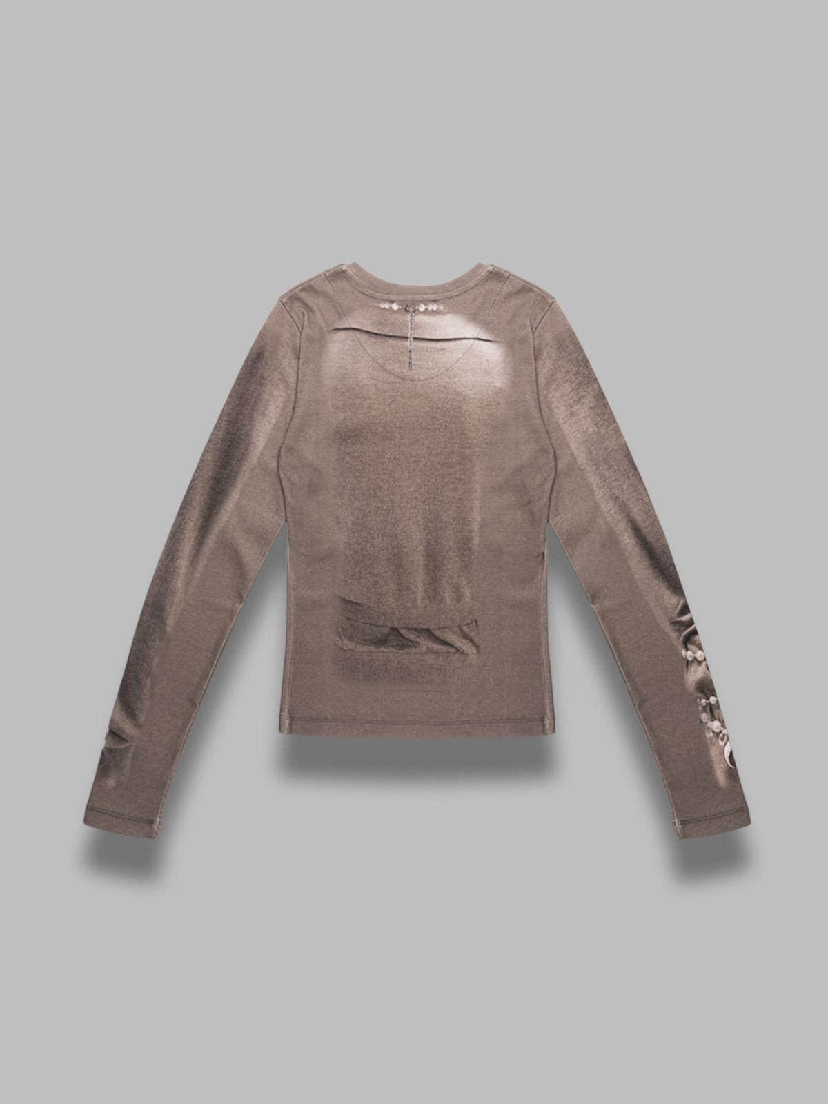 trompe l'oeil jersey ls t-shirt WTT032ACJER0091- BG20 MARINE SERRE 