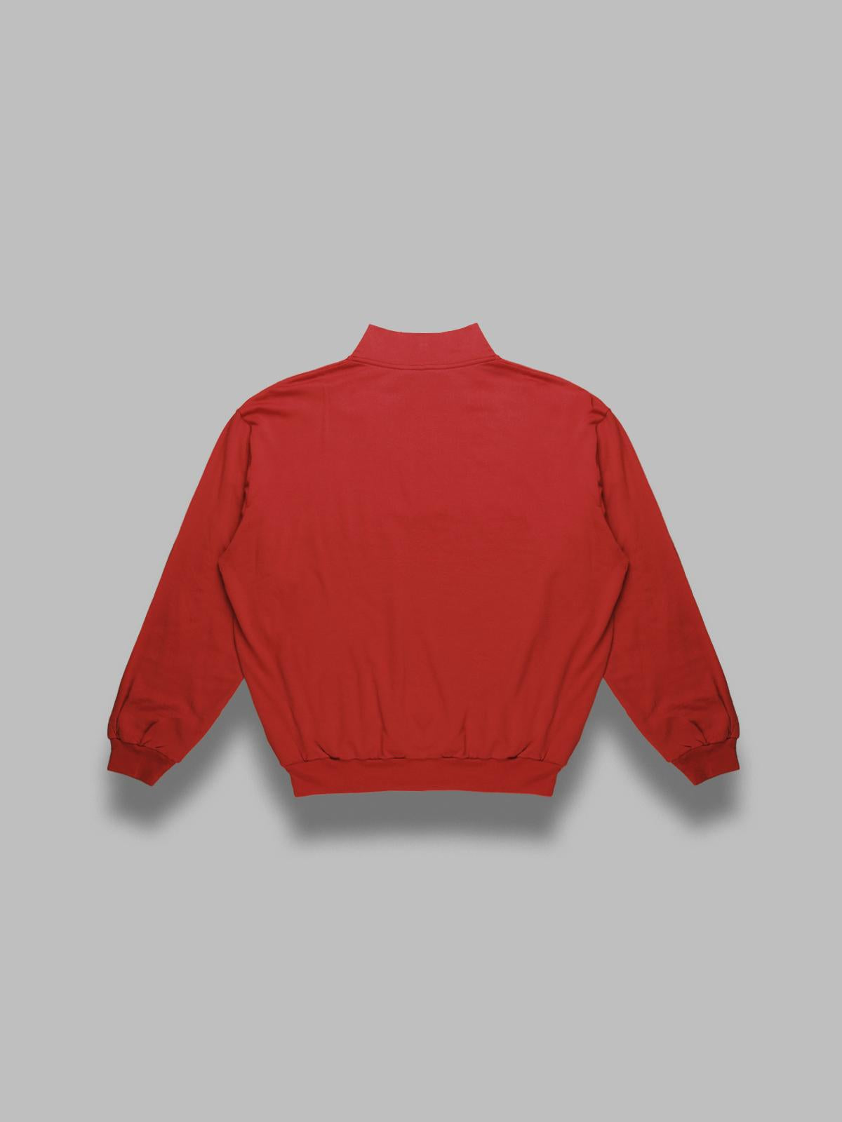 light wool sweat half zip A25AP01WU- RED AURALEE 
