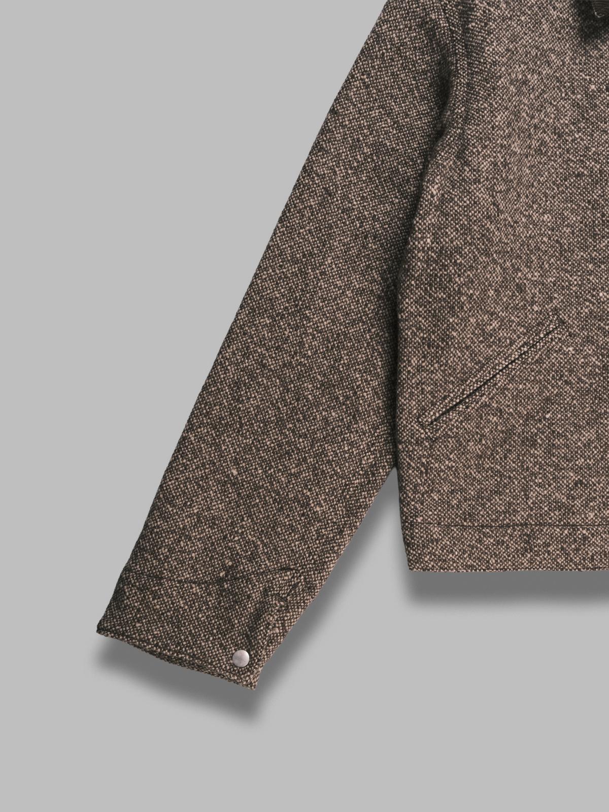 homespun tweed zip blouson A25AB01HT- BRW AURALEE 