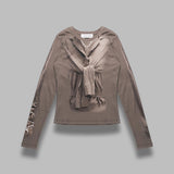 trompe l'oeil jersey ls t-shirt WTT032ACJER0091- BG20 MARINE SERRE 