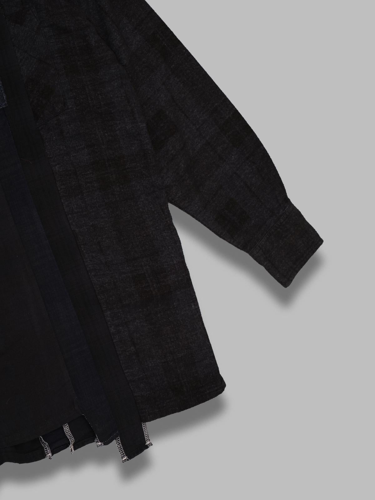 flannel shirt - 7 cuts wide RW395- BK NEEDLES 