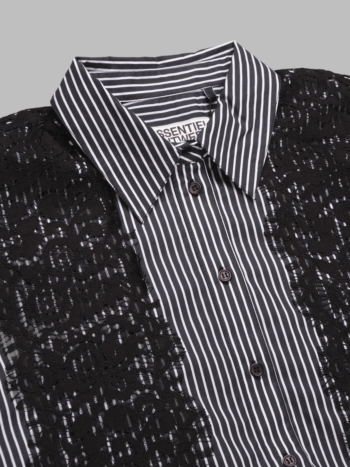 isan lace trim shirt ISAN- I1BL1 ESSENTIEL ANTWERP 