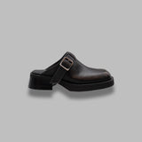 aroa brushed grey buckled mules E8-4116- GRY MIISTA 