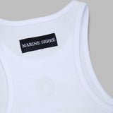 moon logo ribbed jersey tank top WTT014ACJER0011- WH10 MARINE SERRE 