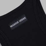 moon logo ribbed jersey tank top WTT014ACJER0011- BK99 MARINE SERRE 