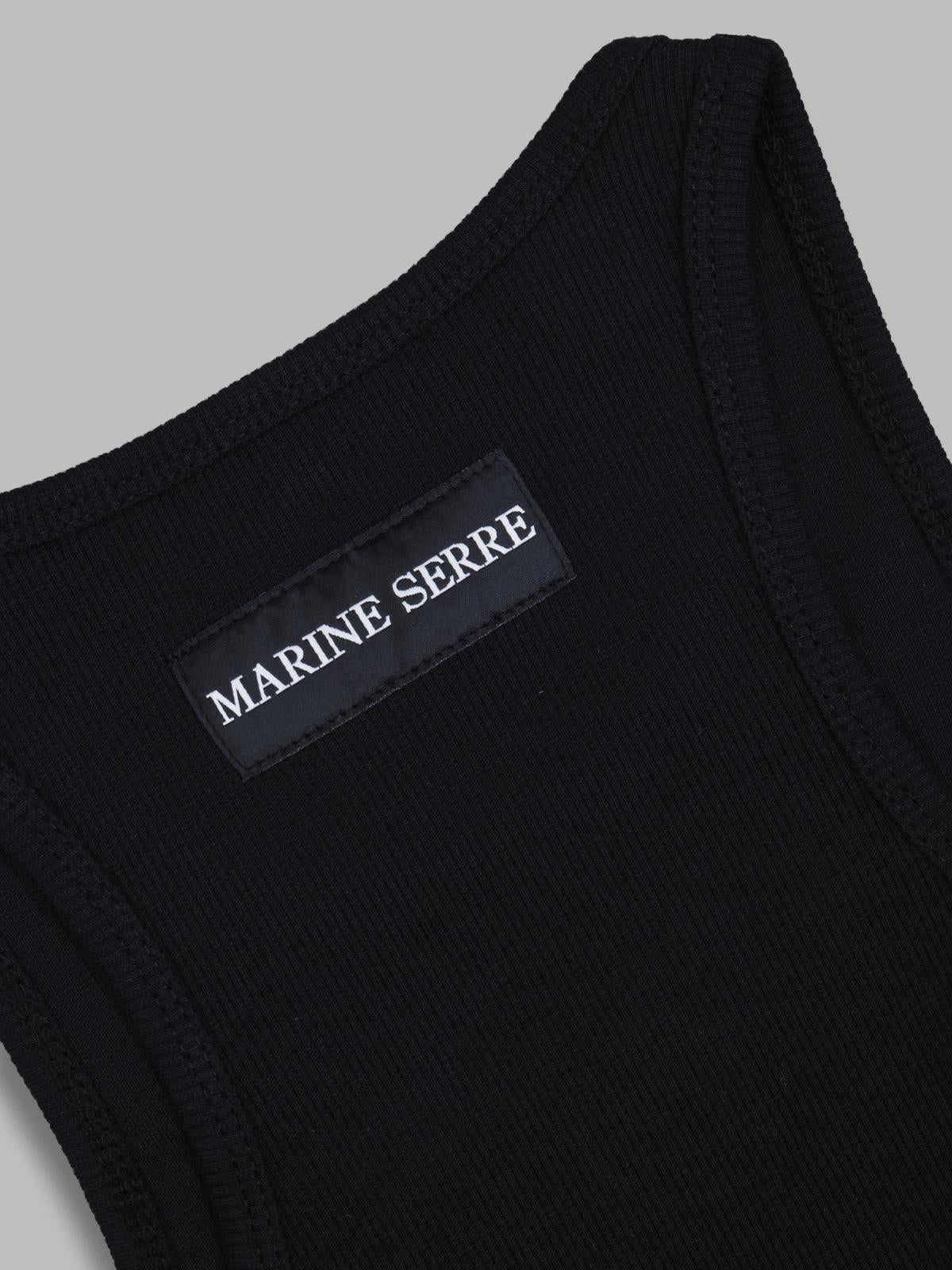 moon logo ribbed jersey tank top WTT014ACJER0011- BK99 MARINE SERRE 