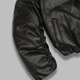 faux leather puffer bomber jacket 251M427- BK MISBHV 