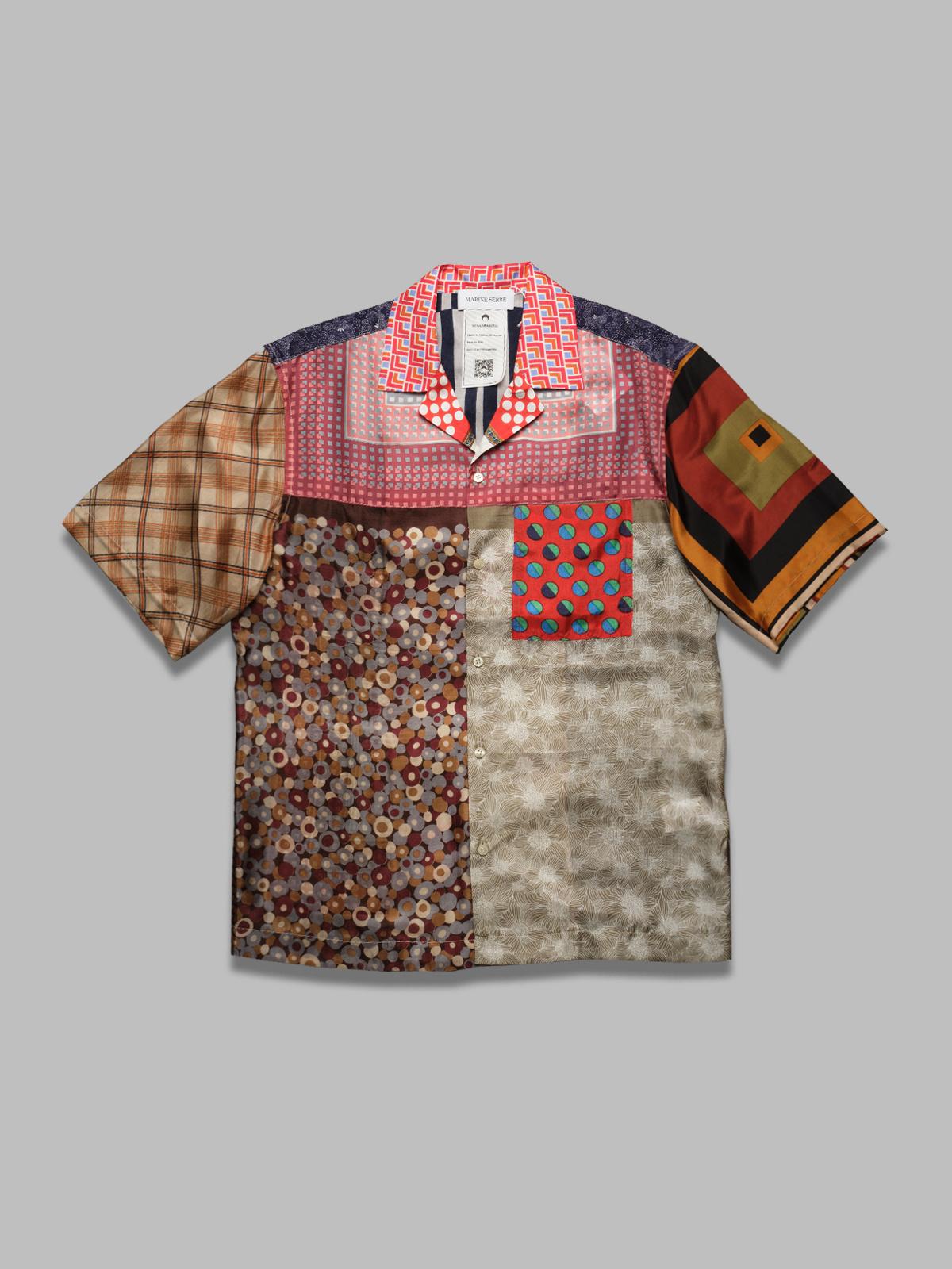 regenerated silk scarves bowling shirt USI025A-UWOV0028- MU00 MARINE SERRE 