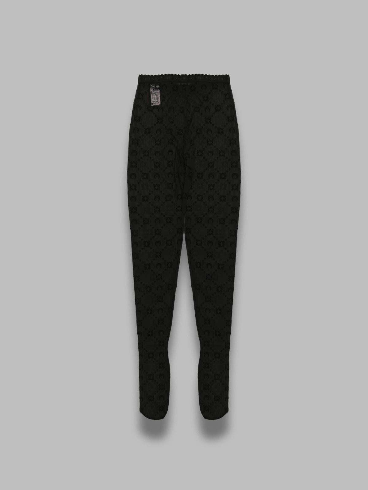 moonogram mesh flock tights WUW034ACJER0005- BK99 MARINE SERRE 