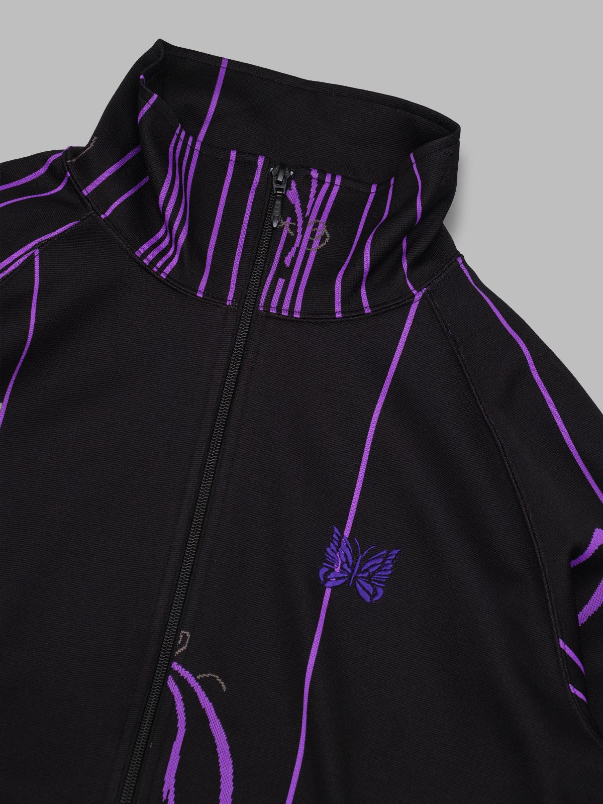 track jacket - poly jacquard SX402- BLACK NEEDLES 