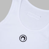 moon logo ribbed jersey tank top MTT081ACJER0011- WH10 MARINE SERRE 