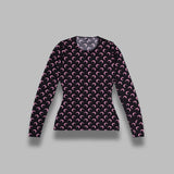 moon printed jersey ls crewneck top WTS006ACJER0001- BK90 MARINE SERRE 