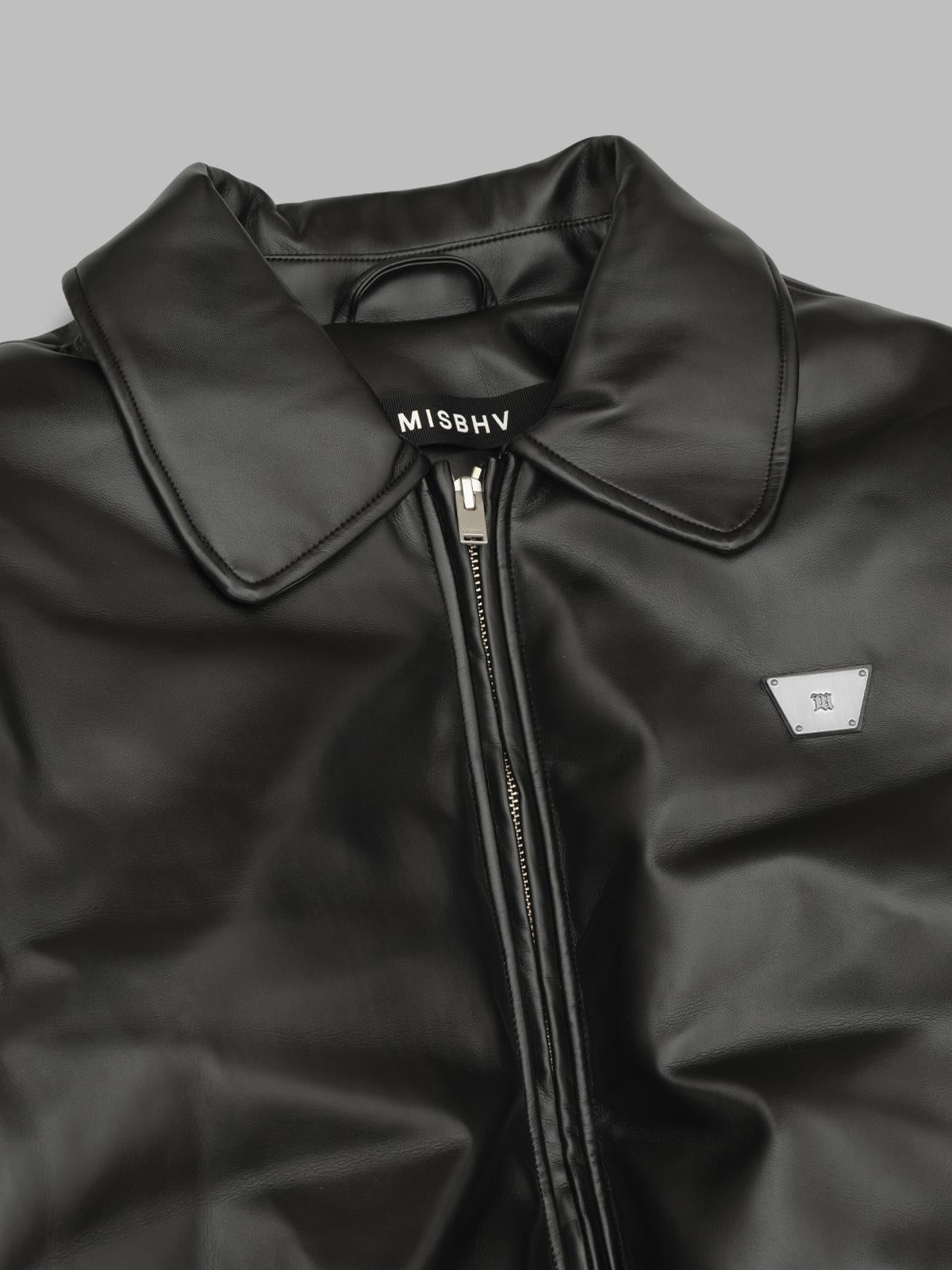 faux leather puffer bomber jacket 251M427- BK MISBHV 