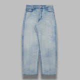 faded selvedge light denim wide pants A26SP03DE- LI AURALEE 
