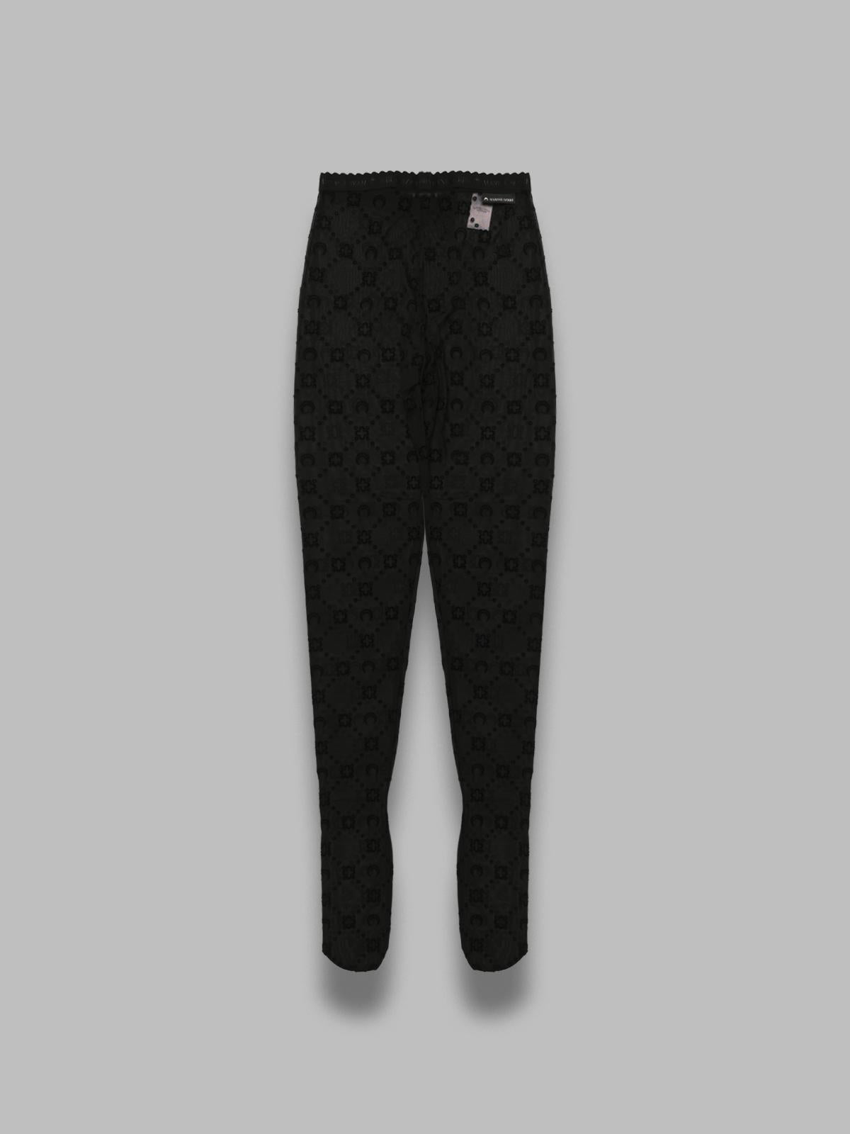 moonogram mesh flock tights WUW034ACJER0005- BK99 MARINE SERRE 