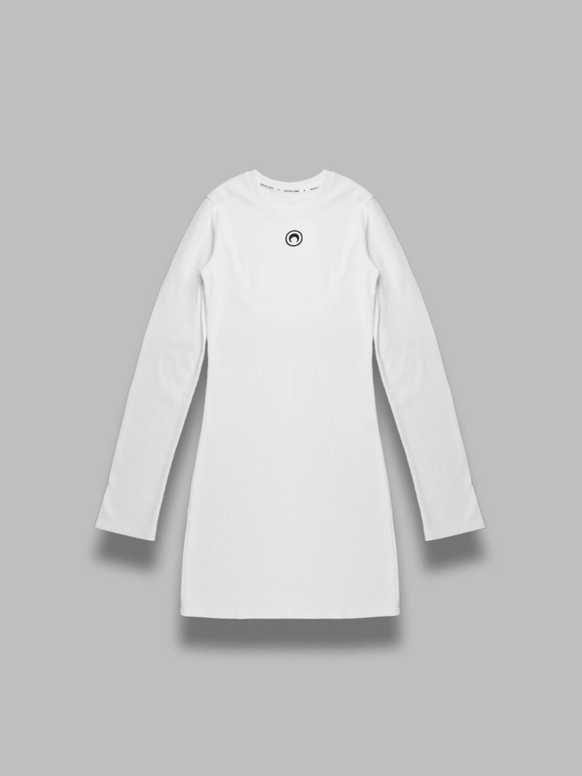 moon logo ribbed jersey ls mini dress WDR267ACJER0011- WH10 MARINE SERRE 