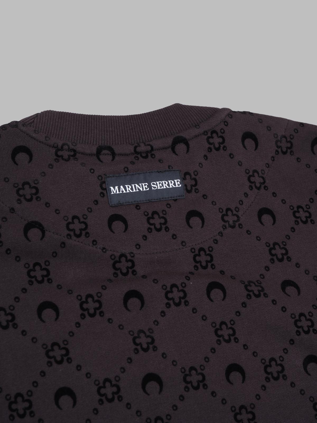 moonogram flocked fleece relaxed sweatshirt UST022ACJER0089- BK99 MARINE SERRE 