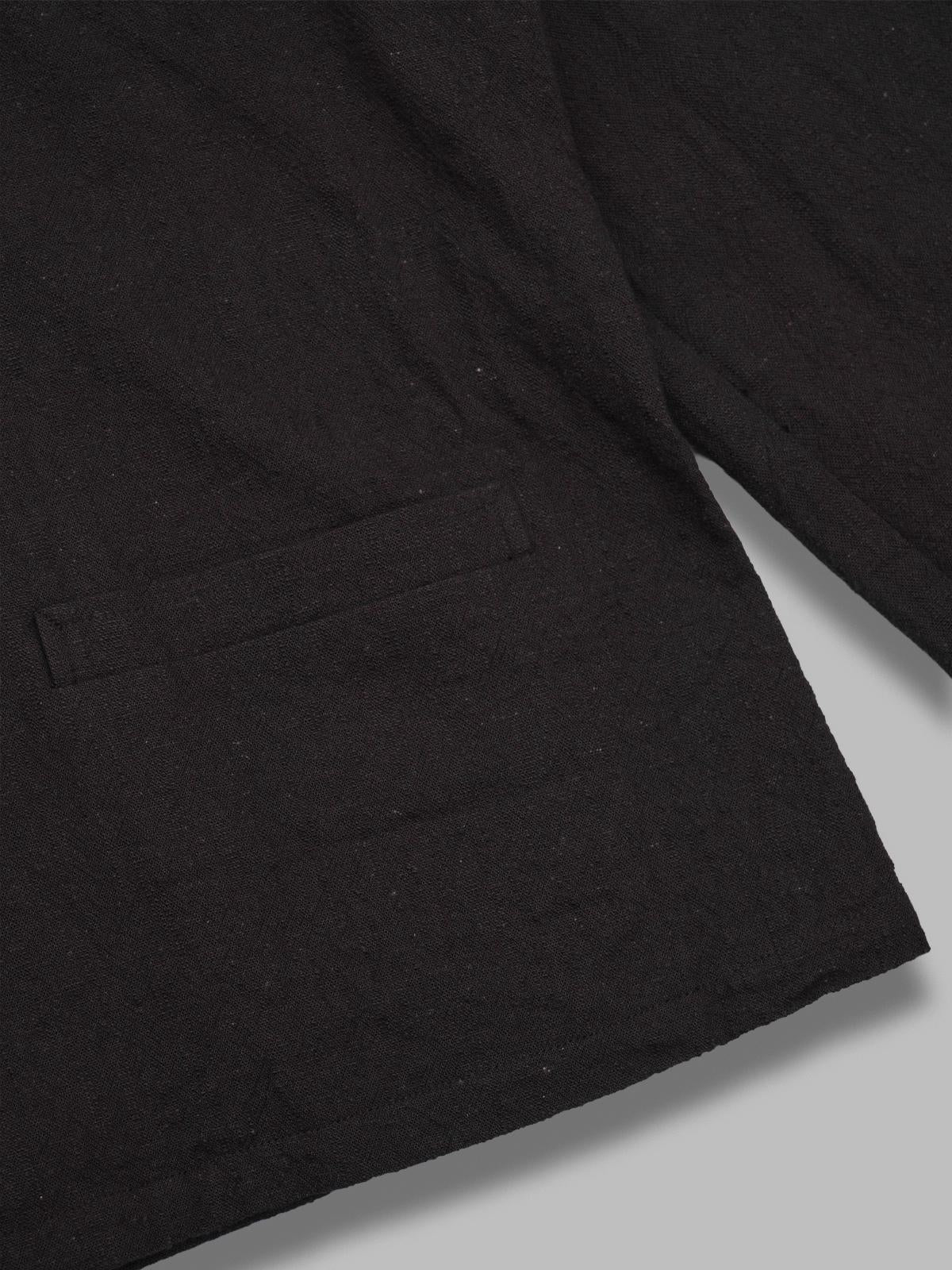 stand collar uncon jacket - slub cloth SX105- BLACK NEEDLES 