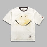 smily face printed distressed tee J14TS762- WHT MAISON MIHARA YASUHIRO 