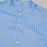 cotton silk stripe stand collar shirt A26SS02CS- SXBS AURALEE 
