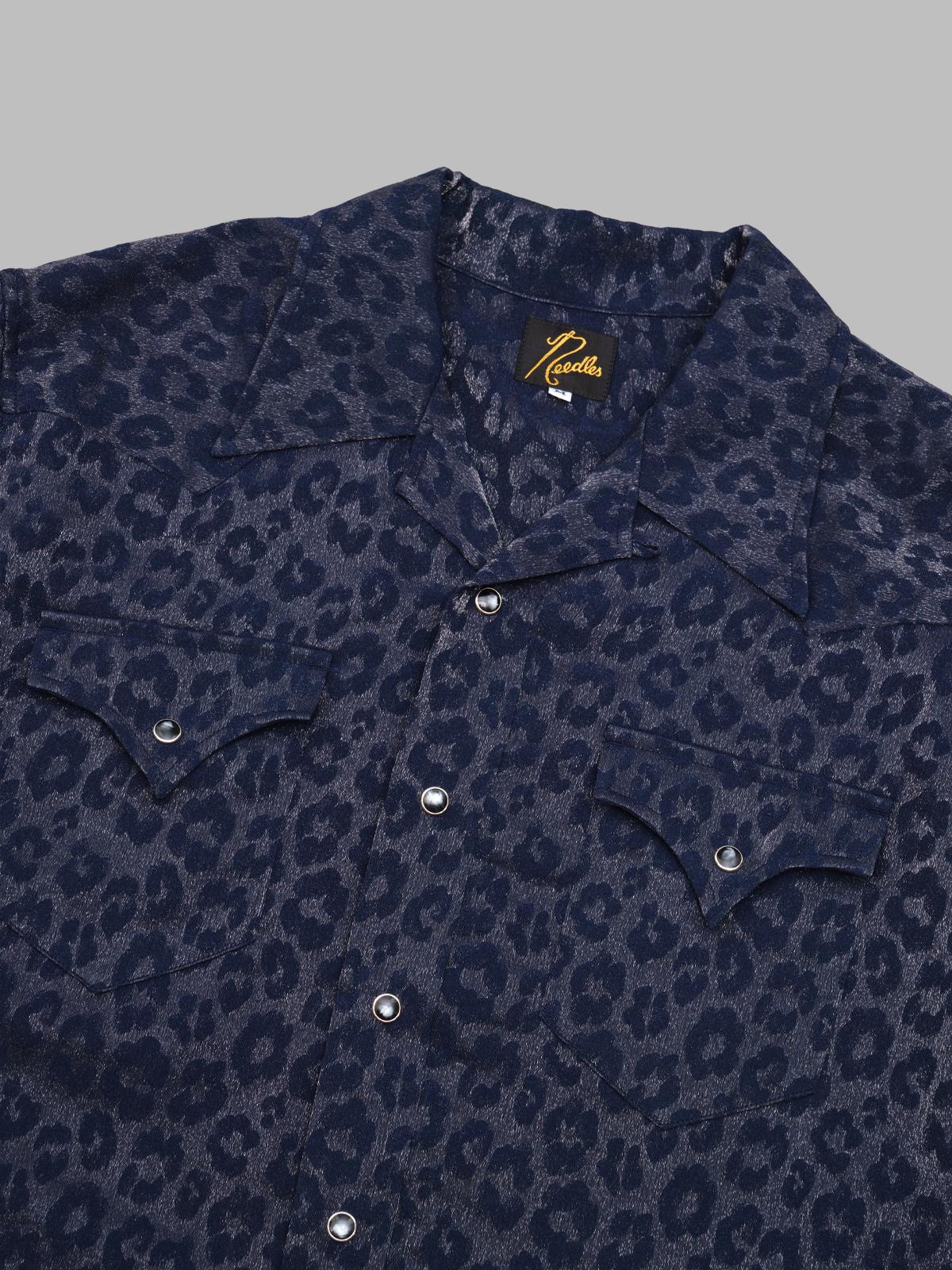 s/s western shirt - rayon leopard jacquard SX274- NYBK NEEDLES 