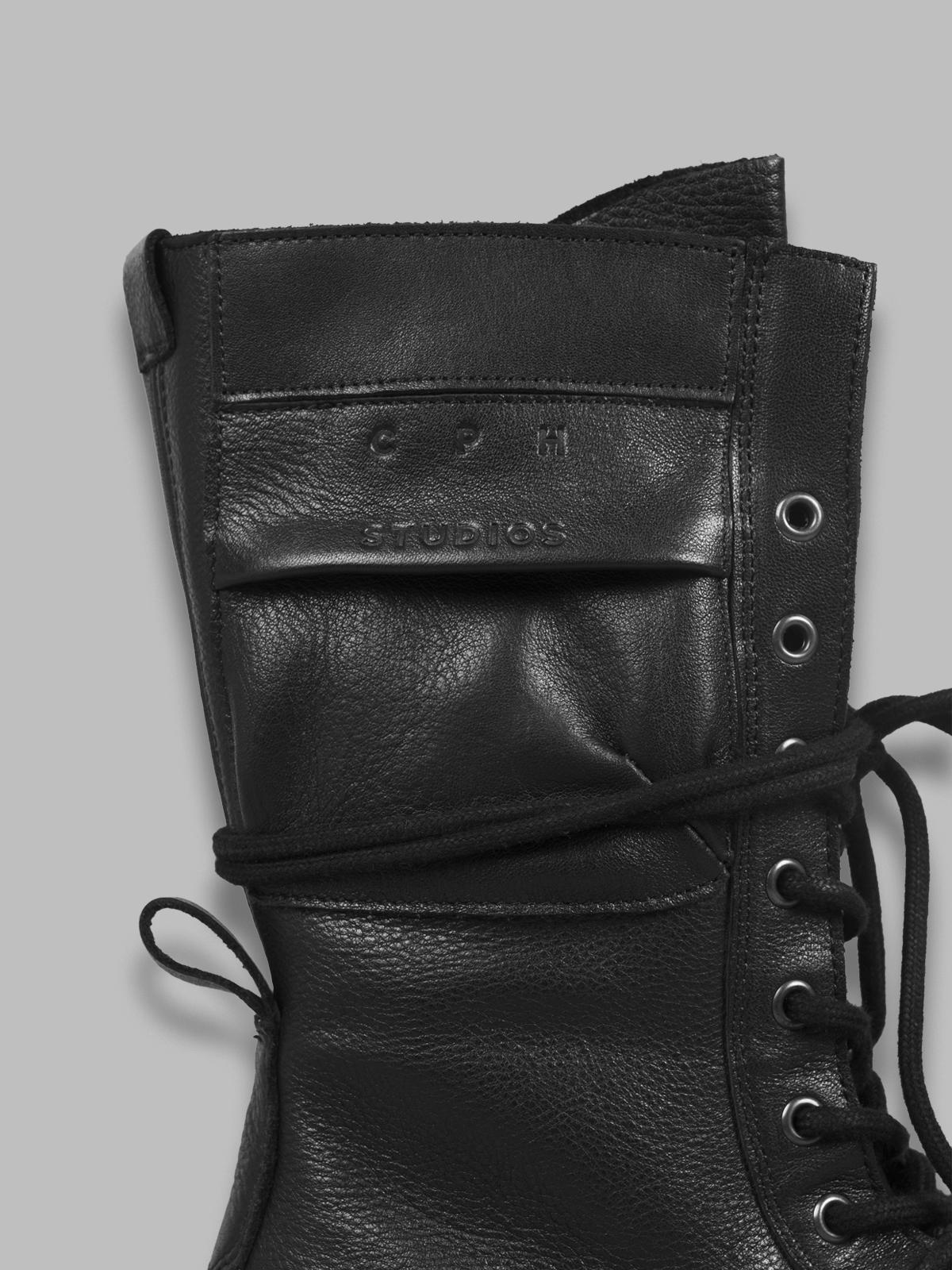 leather lace-up mid boot F5CPH691- BK COPENHAGEN 