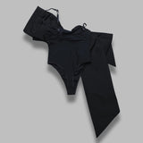 women bow leotard woven - 76% polyamide, 22% elastane -  att: 100% sorona polyester - made in usa