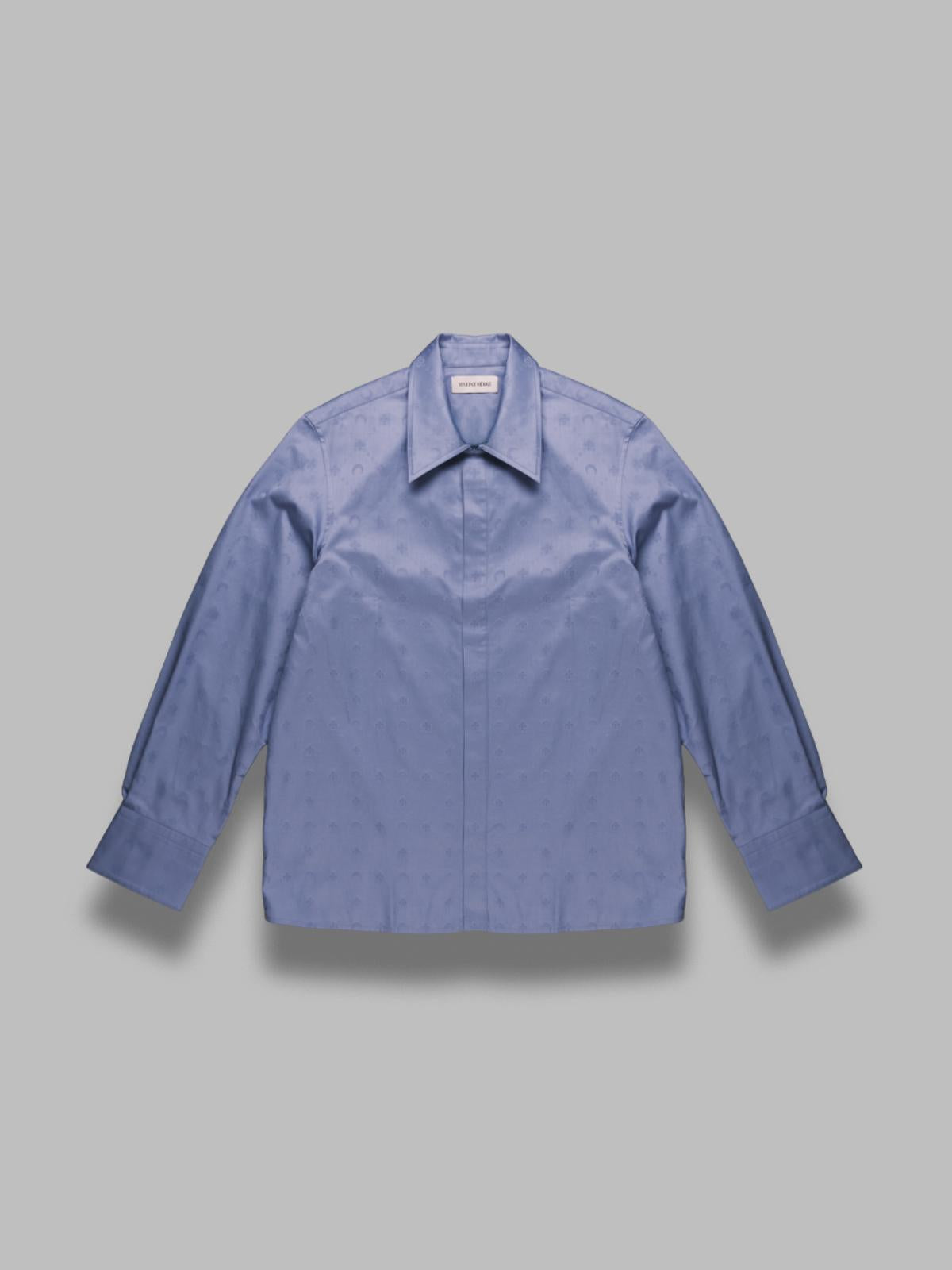 moonogram jacquard cotton ls shirt MSI037BCWOV0072- BL11 MARINE SERRE 