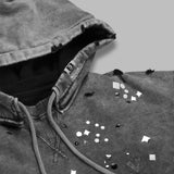 embellished bleached hoodie A15HD561- GRY MAISON MIHARA YASUHIRO 
