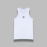 moon logo ribbed jersey tank top MTT081ACJER0011- WH10 MARINE SERRE 
