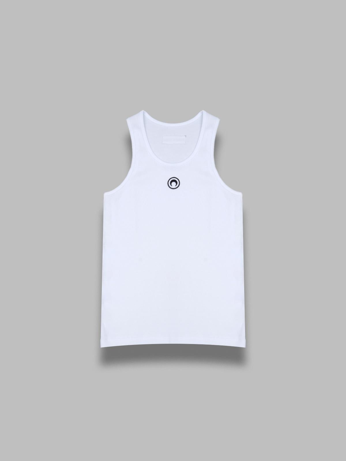 moon logo ribbed jersey tank top MTT081ACJER0011- WH10 MARINE SERRE 