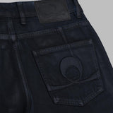 moon waxed denim high-waist flare jeans WPA159ACDEN0007- BK99 MARINE SERRE 