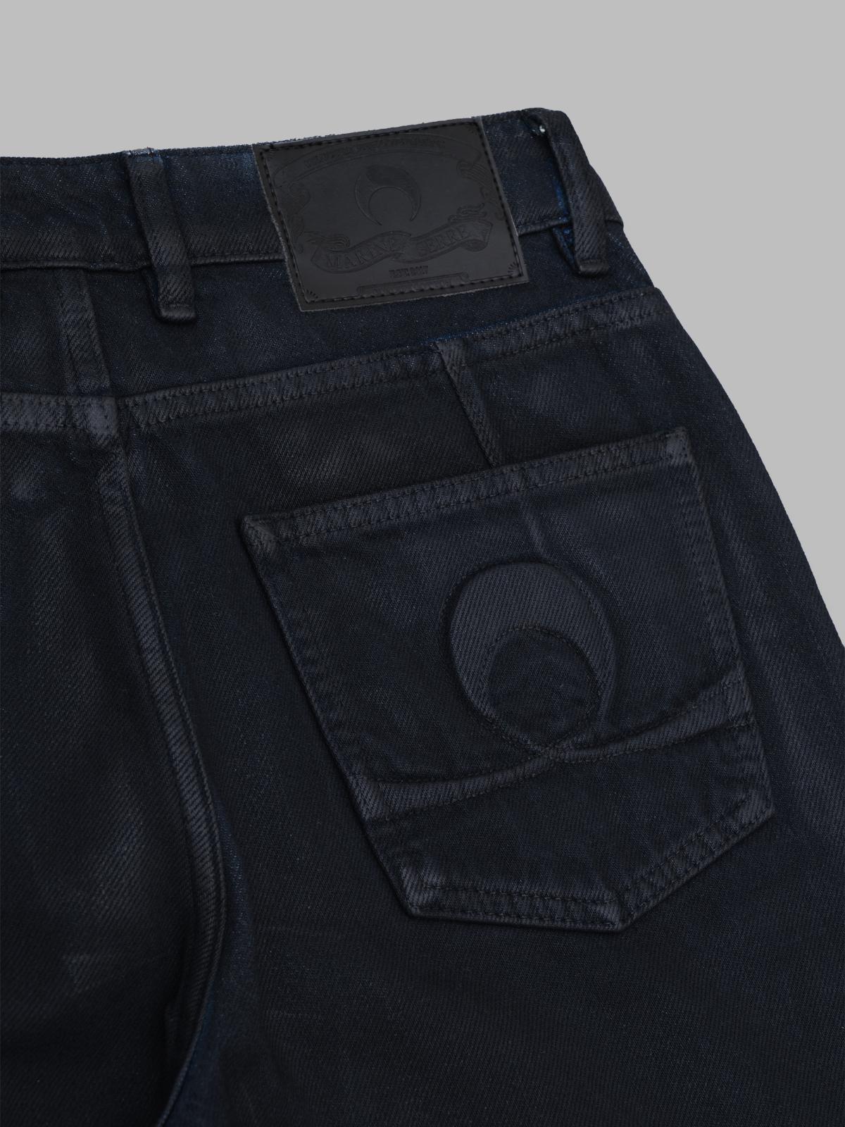 moon waxed denim high-waist flare jeans WPA159ACDEN0007- BK99 MARINE SERRE 