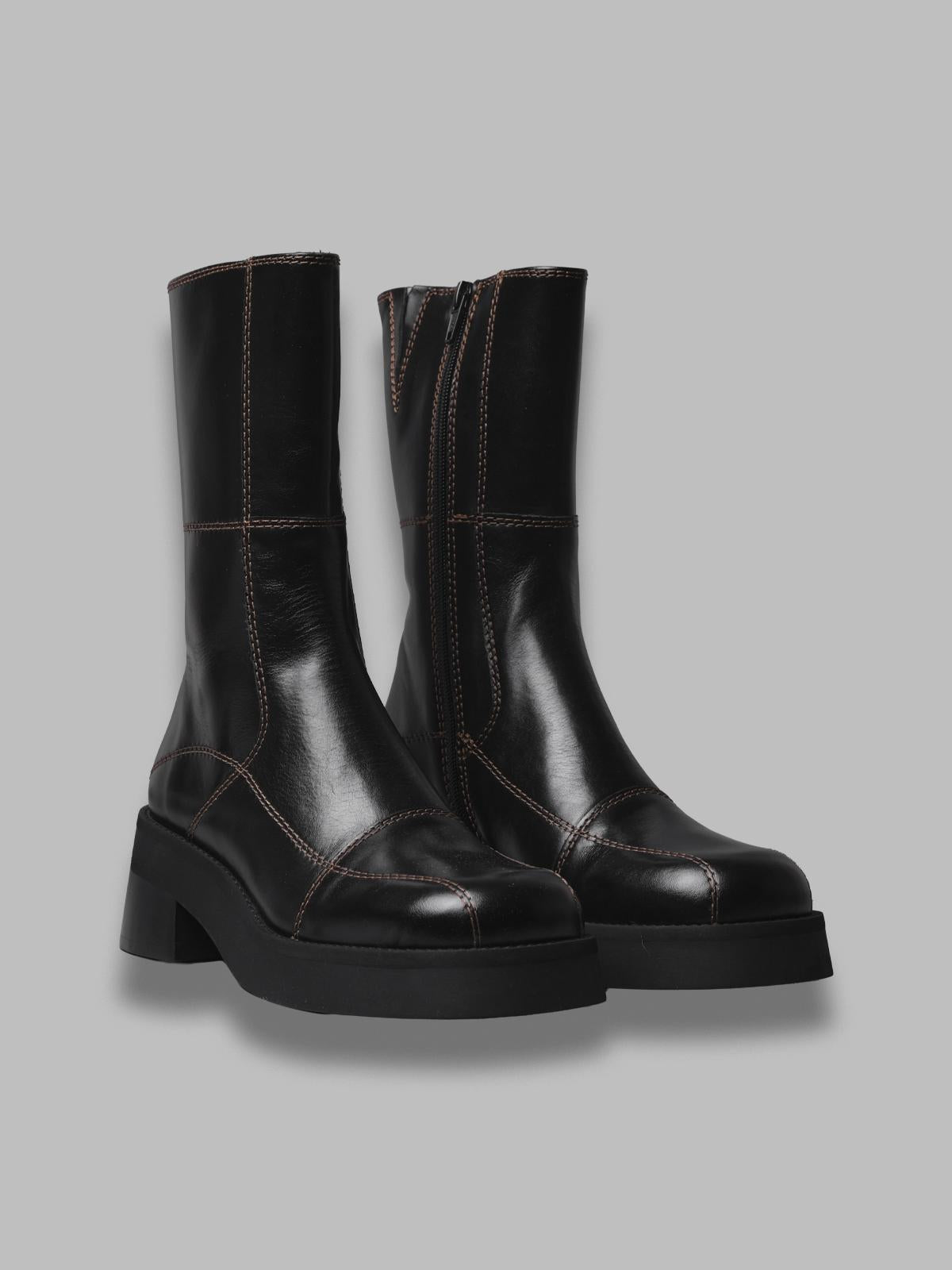 heya black ankle boots E8_3768- BK MIISTA 