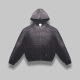 bee sun faded waffle zip up hoodie RBMW0513FA340- BLK0001 ROA 