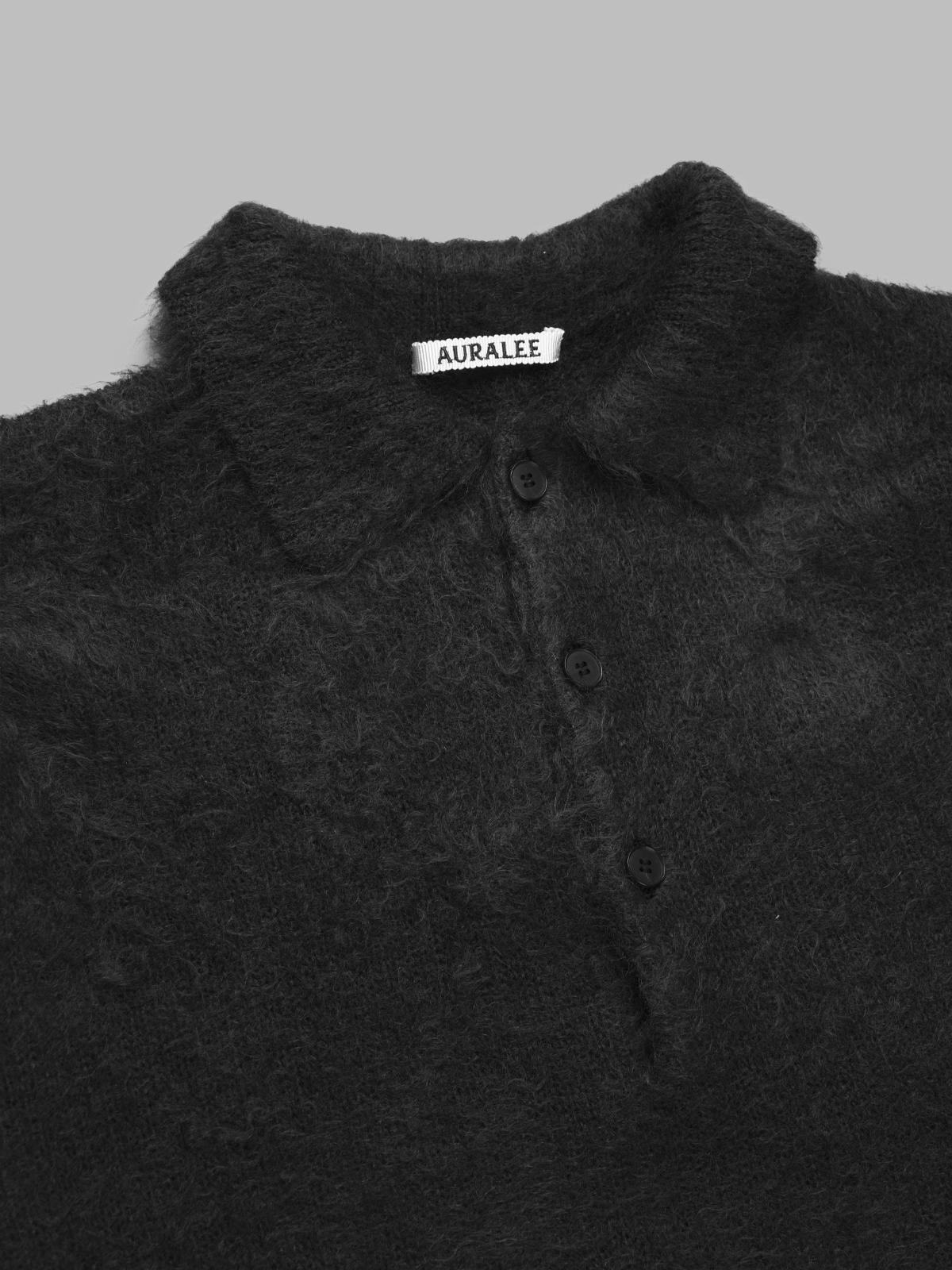 brushed super kid mohair knit polo A25AP01KM- IB AURALEE 