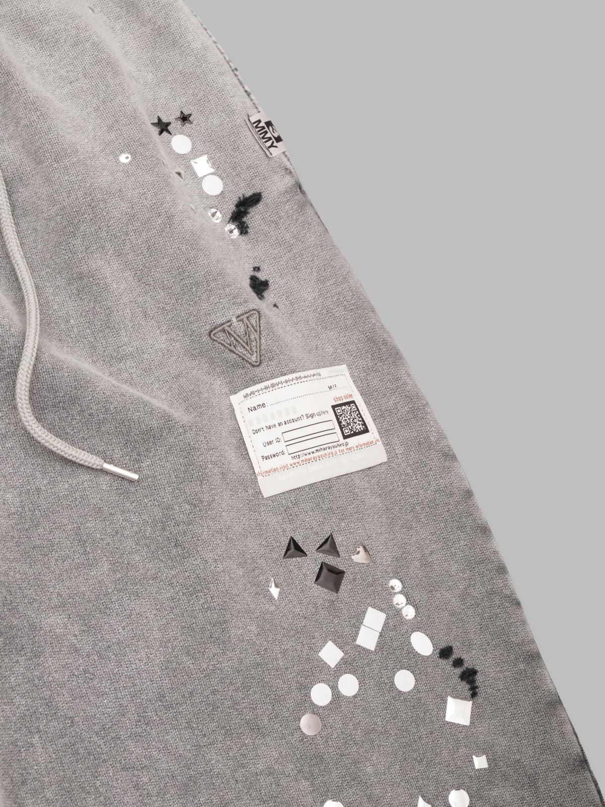 embellished bleached pants A15PT563- GRY MAISON MIHARA YASUHIRO 