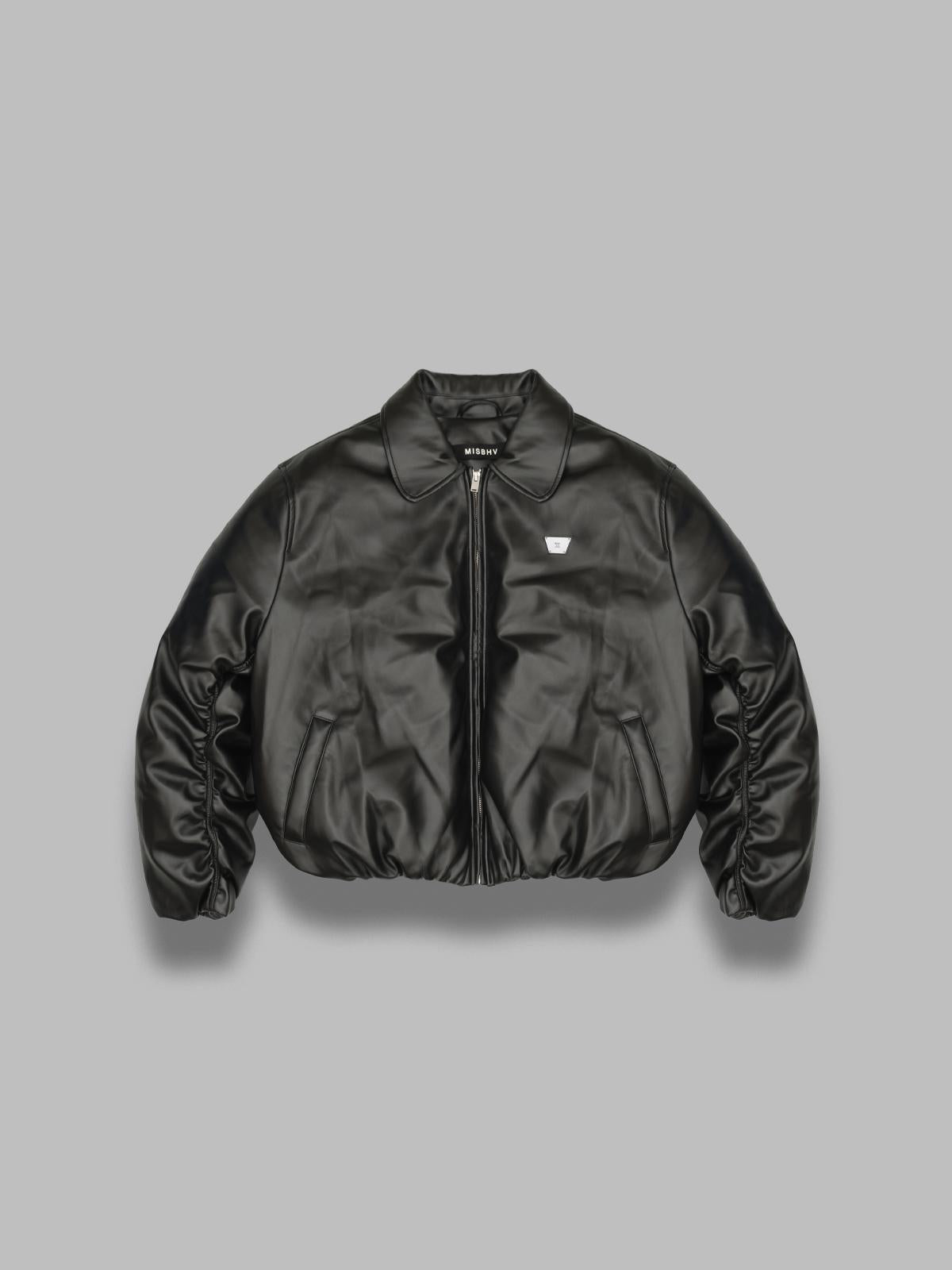 faux leather puffer bomber jacket 251M427- BK MISBHV 